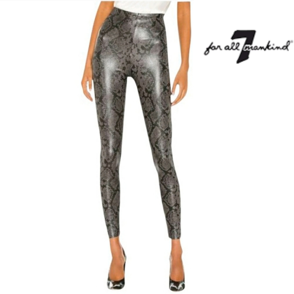 7 FOR ALL MANKIND NWT Faux Leather Snake Print Leggings